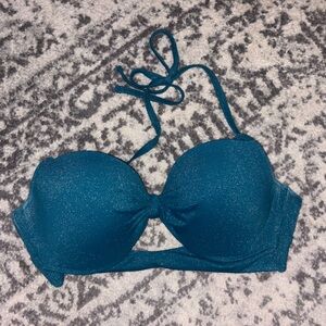 Sparkly Teal Bikini Top